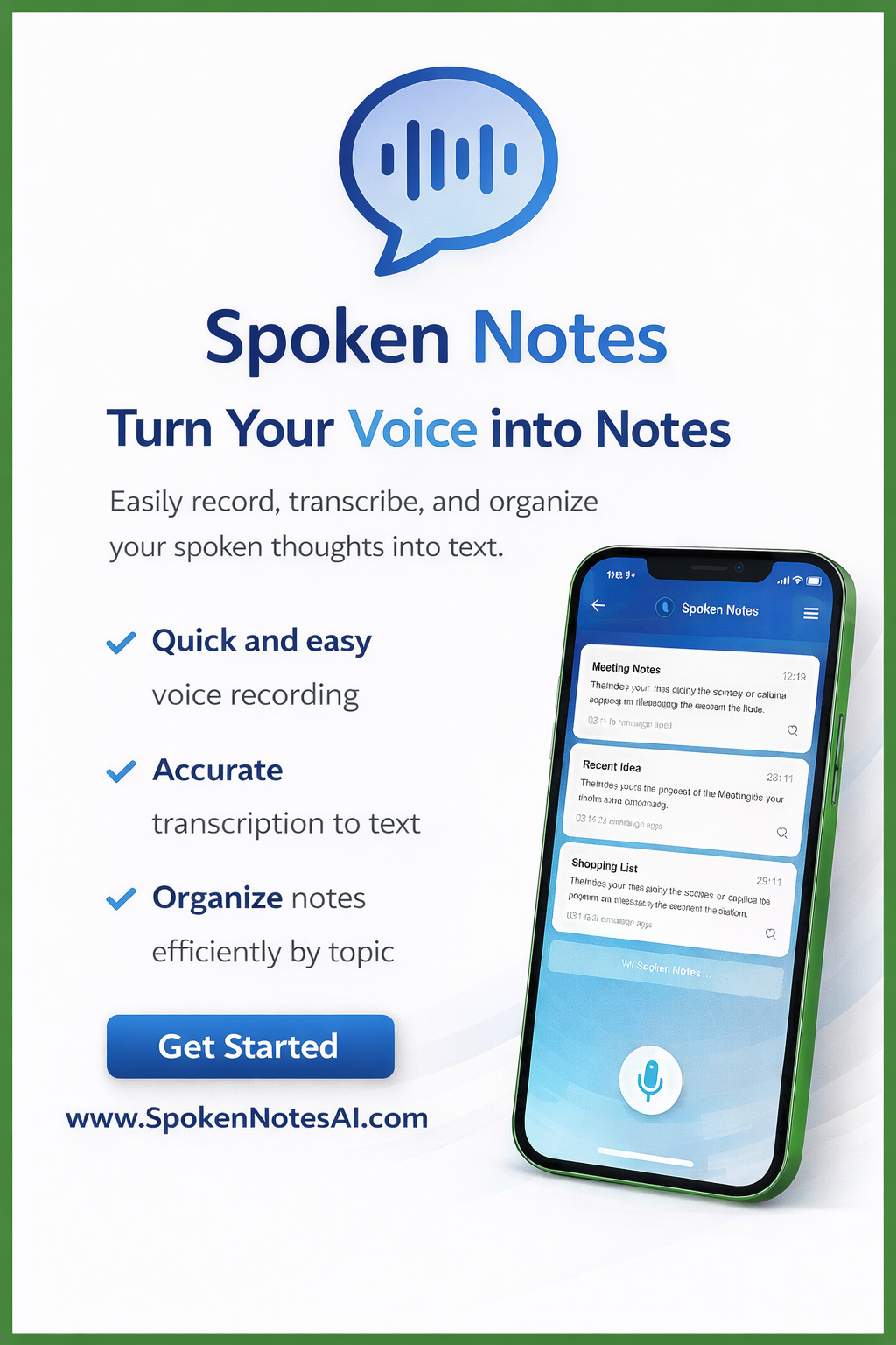 Spoken Notes AI Scribe
